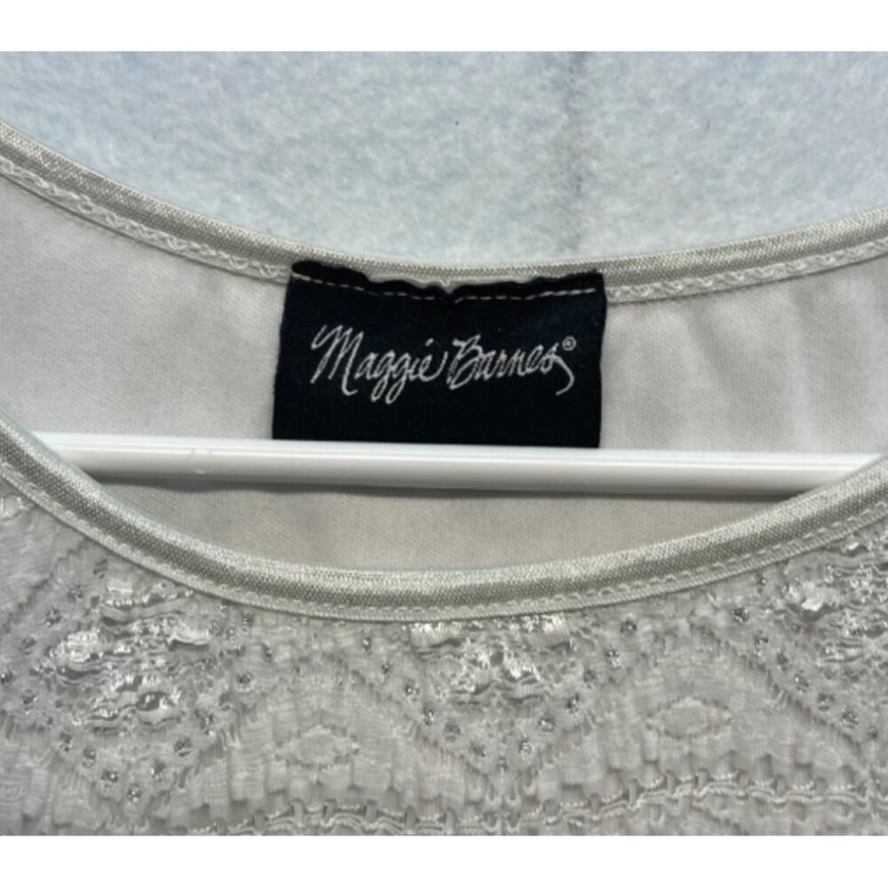 Maggie Barnes Plus Size 5X Top Blouse Short Sleeve Sparkly Pullover - Picture 3 of 9